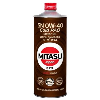 Масло моторное MITASU GOLD 0W40 SN PAO синтетика