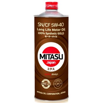 Масло моторное MITASU кр-д GOLD LL 5W40 SN/CF синтетическое универсальное