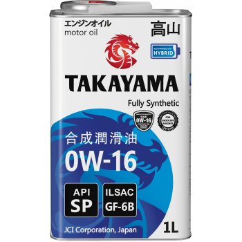 Масло моторное TAKAYAMA 0W16 SP/CF-6В, синтетика 1л жестяная тара (1/12)