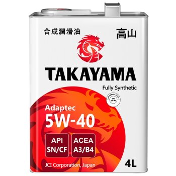 Масло моторное TAKAYAMA 5W40 SN/CF, A3/B4 синтетика, *